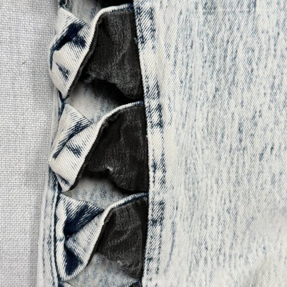 Vintage TRAFFIC Side Ribbon Ice Wash Slim Fit Jeans High Waist Size W26xL28.5 - Picture 10 of 16